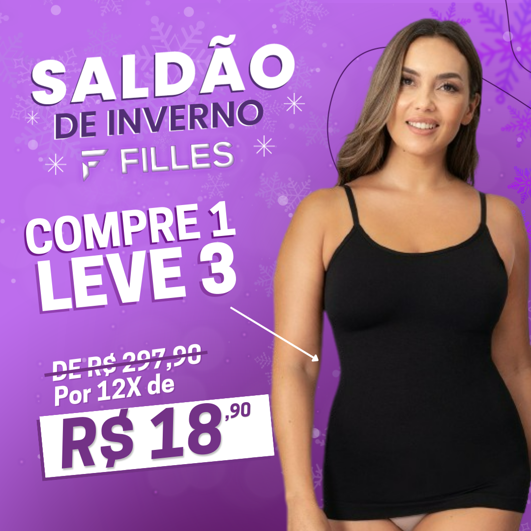 Regata Modeladora Shaper 3 em 1 – Silhueta Definida e Suporte Confortável | Compre 1 Leve 3 | Frete Grátis